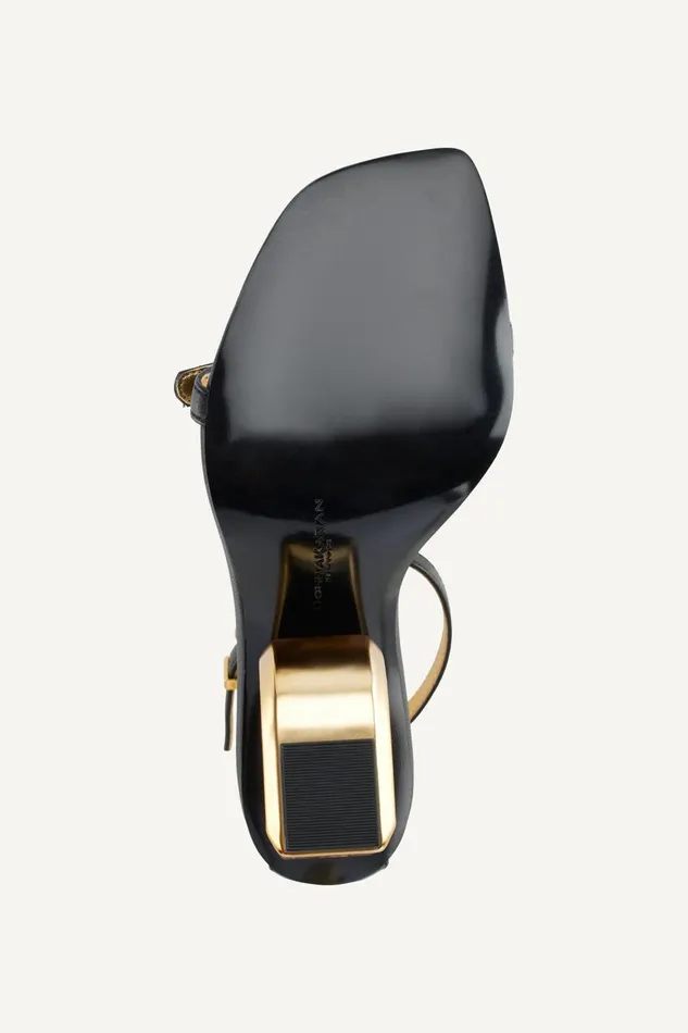 Women Donna Karan Heels And Wedges DK ANKLE STRAP SANDAL Black