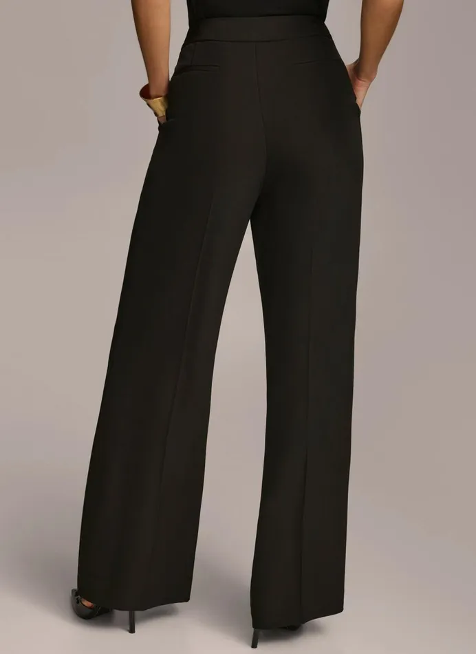 Women Donna Karan Pants WIDE LEG PANT Black