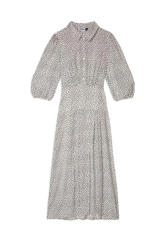 Women Dresses RIXO Izzy White Mini Polka Dots Women Dresses RIXO Izzy White Mini Polka Dots
