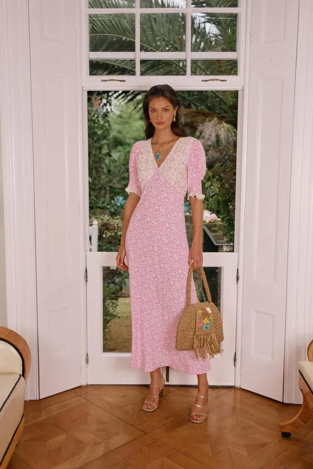 Women Dresses RIXO Olga Lily Trail Pink Women Dresses RIXO Olga Lily Trail Pink