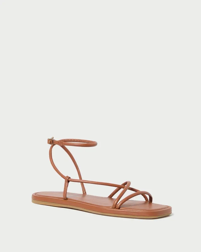 Women Flat Sandals Loeffler Randall Noor Timber Leather Flat Sandal I Flat Sandals I Footwear
