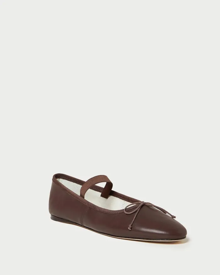 Women Flats and Loafers Loeffler Randall Leonie Chocolate Ballet Flat I Flats And Mules I Footwear