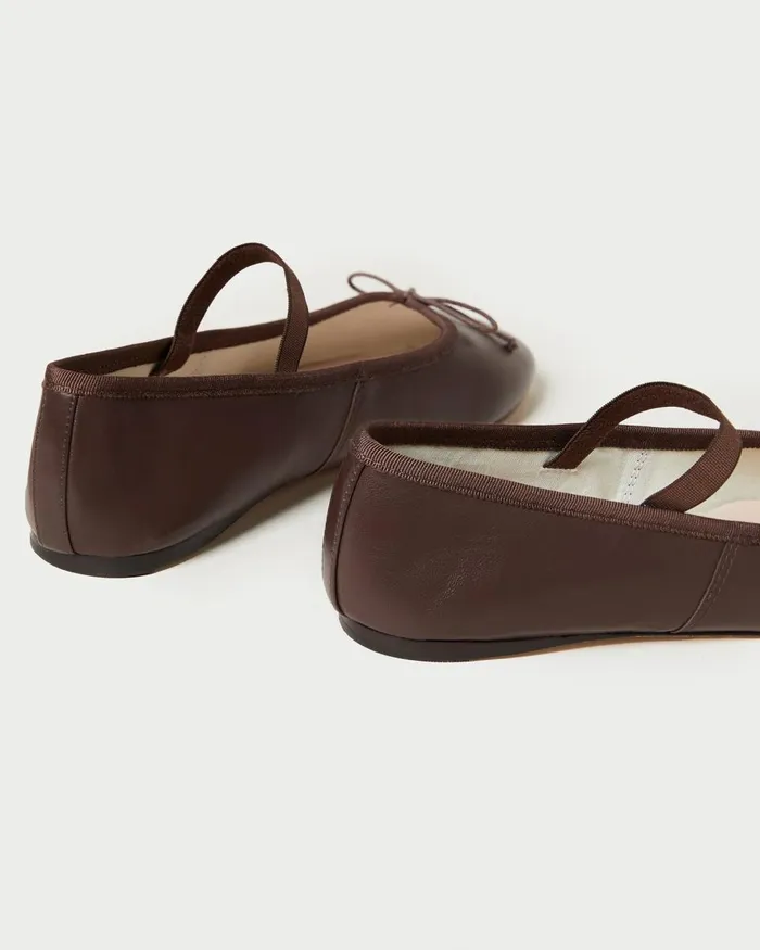 Women Flats and Loafers Loeffler Randall Leonie Chocolate Ballet Flat I Flats And Mules I Footwear