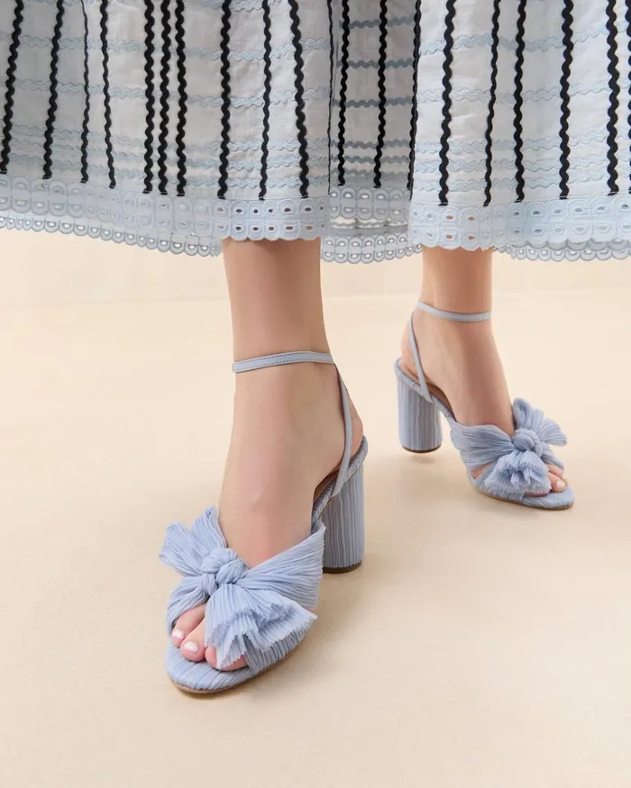 Women Heeled Sandals Loeffler Randall Camellia Blue Bow Heel