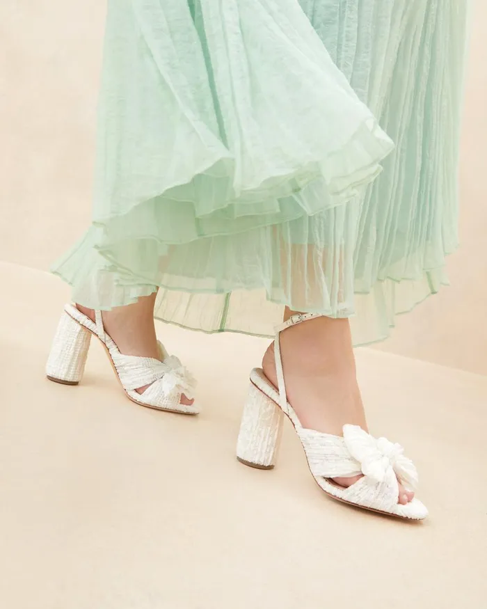 Women Heeled Sandals Loeffler Randall Camellia White Lace Bow Heel L Heeled Sandals L Footwear