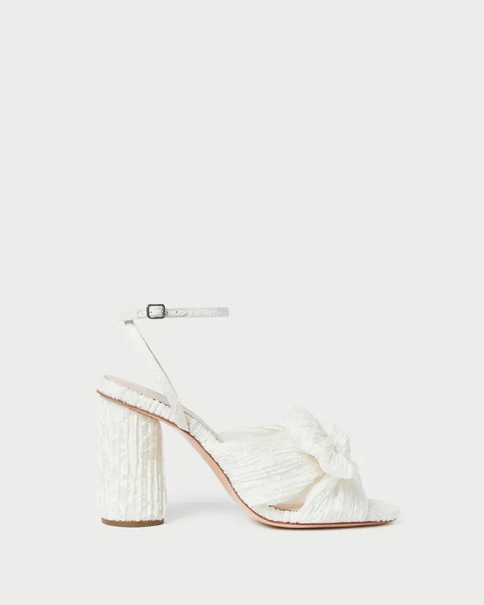 Women Heeled Sandals Loeffler Randall Camellia White Lace Bow Heel L Heeled Sandals L Footwear