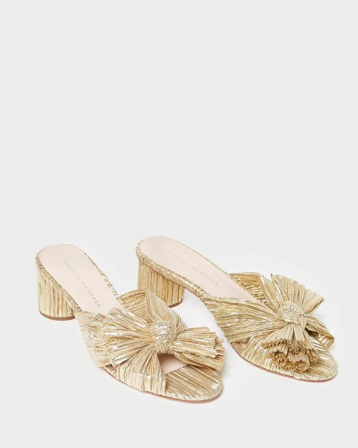 Women Heeled Sandals Loeffler Randall Emilia Gold Bow Heel