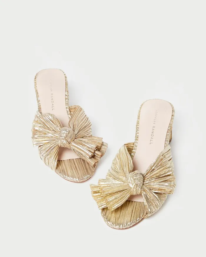 Women Heeled Sandals Loeffler Randall Emilia Gold Bow Heel