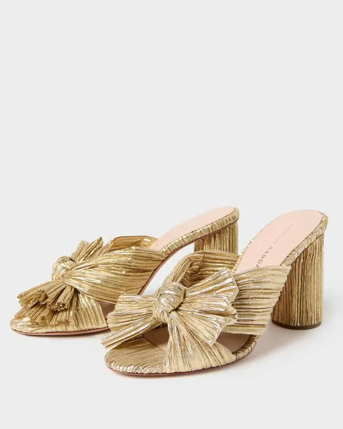 Women Heeled Sandals Loeffler Randall Penny Bow Sandal Gold