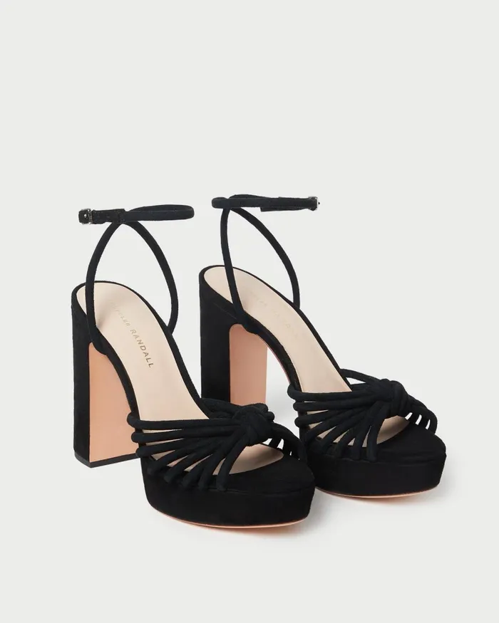 Women Heeled Sandals Loeffler Randall Rivka Black Suede Platform Sandal L Heeled Sandals L Footwear