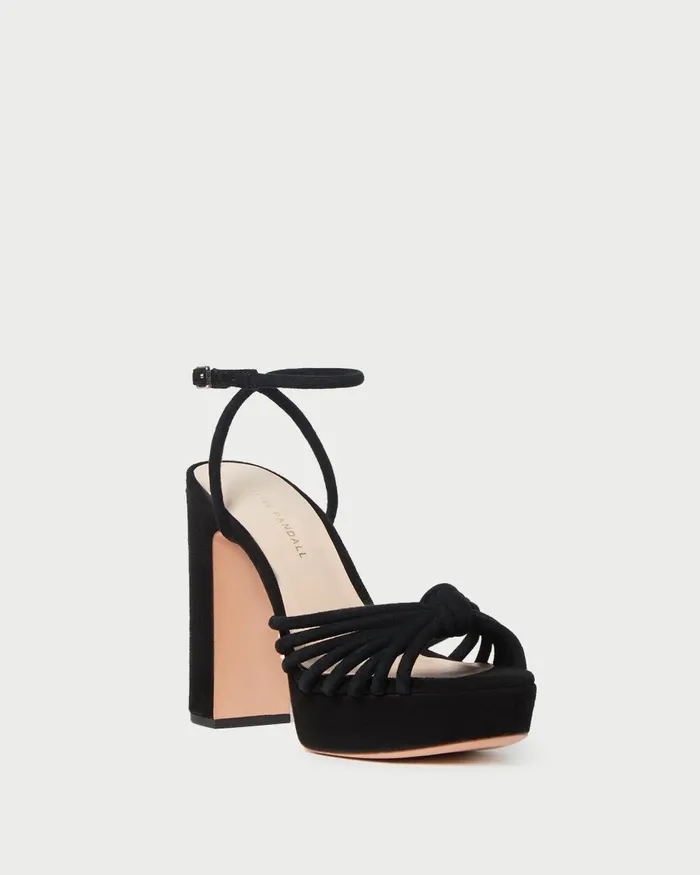 Women Heeled Sandals Loeffler Randall Rivka Black Suede Platform Sandal L Heeled Sandals L Footwear