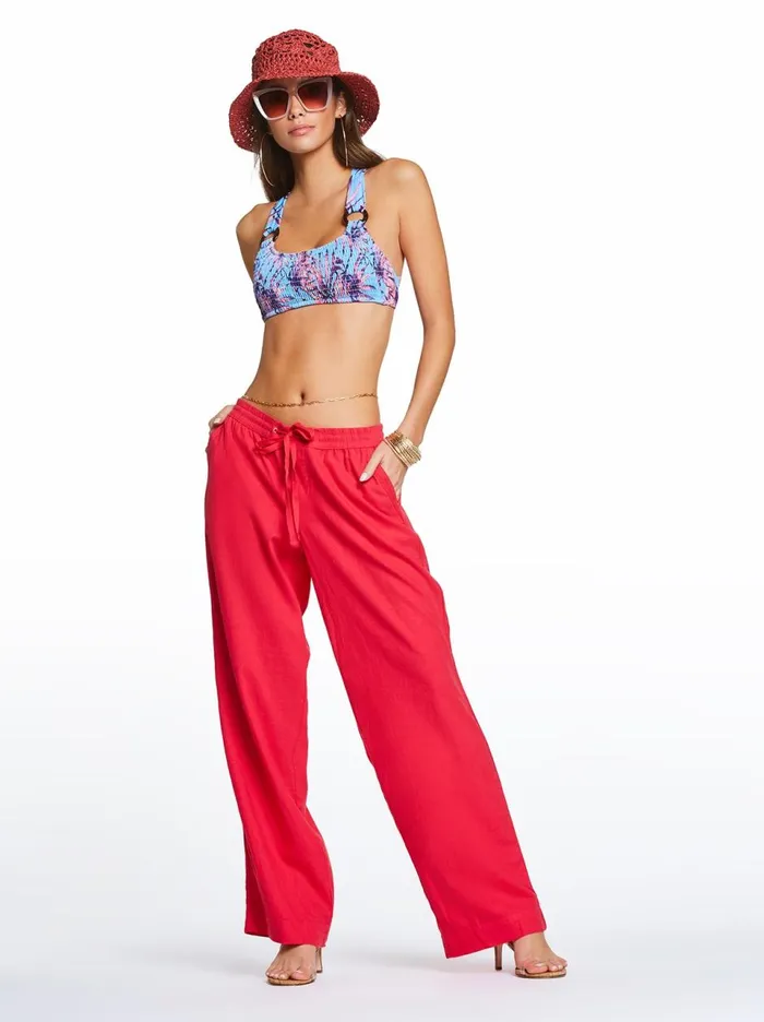 Women Loungewear Jessica Simpson Nara Beach Pant In Rose Red Rose Red