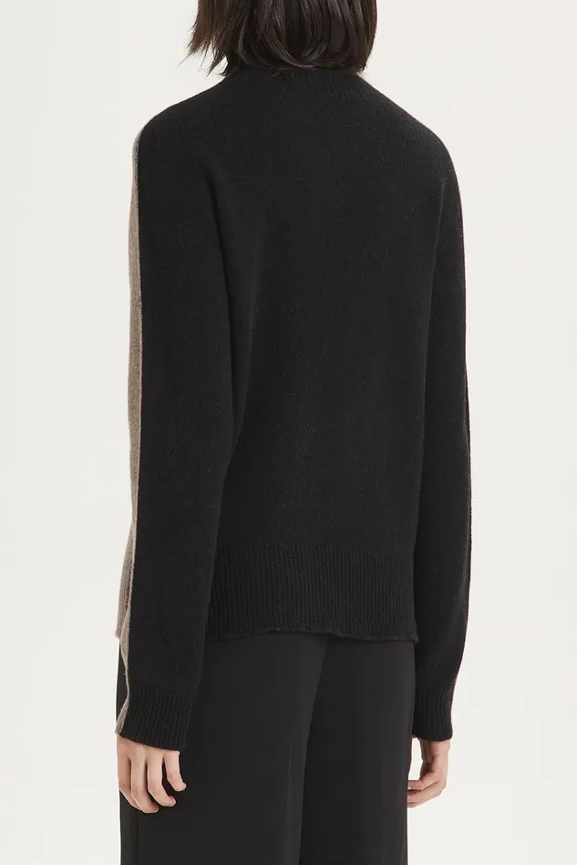 Women Malparmi Knitwear Cashmerewool Bicolor Sweater Blackgrey