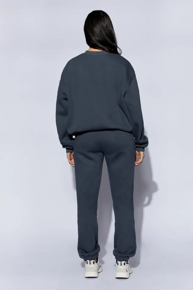 Women Meshki Bottoms Emery Embossed Fleeceback Joggers 8211 Charcoal