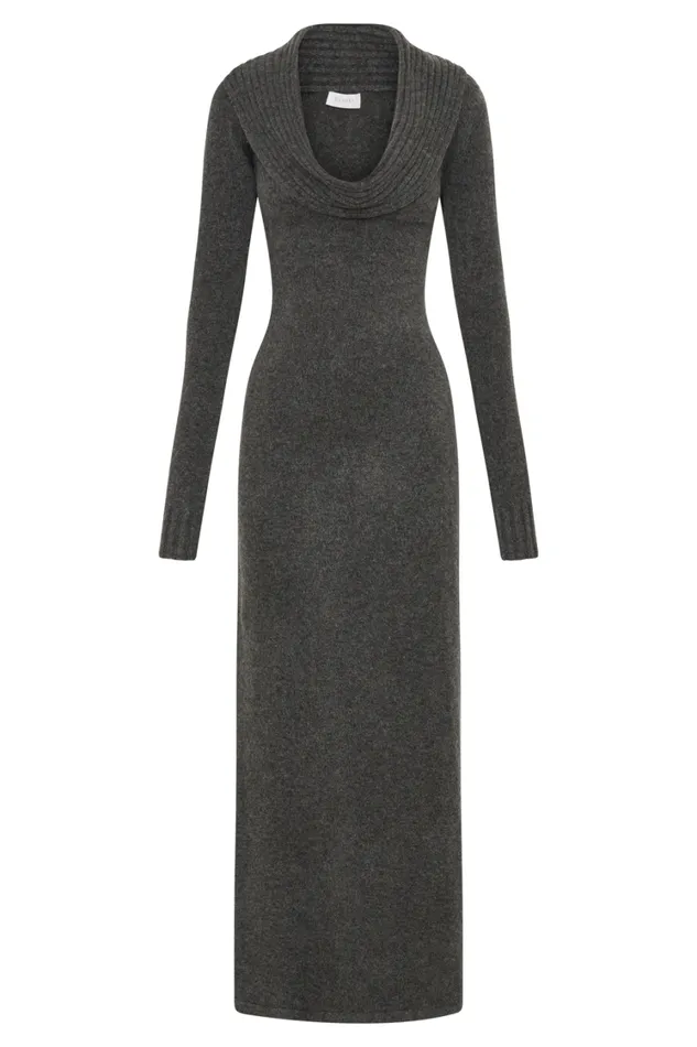 Women Meshki Dresses Alessandra Reversible Knit Maxi Dress 8211 Charcoal Marle