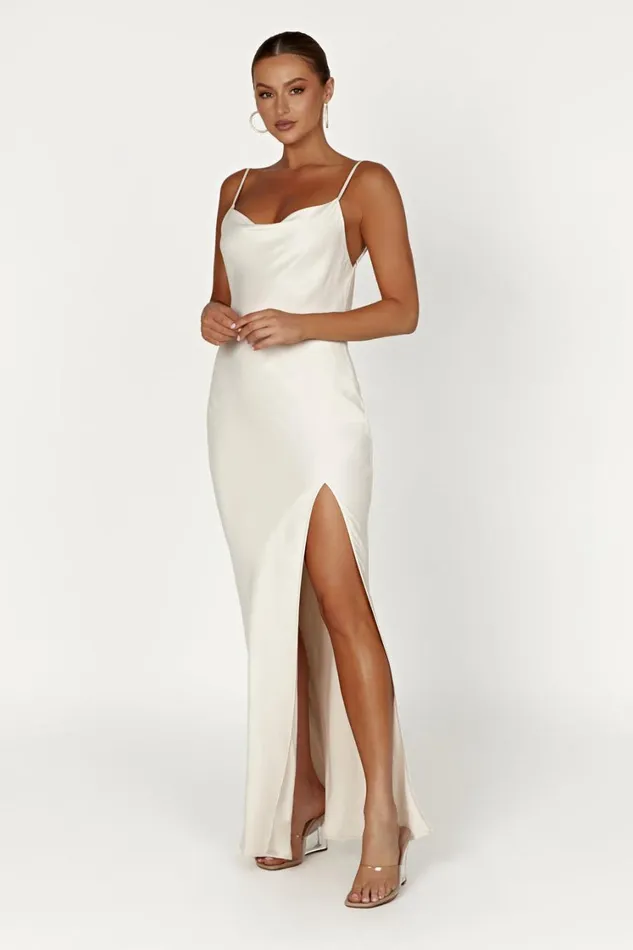 Women Meshki Dresses Jade Cowl Neck Backless Maxi Dress 8211 Bone Women Meshki Dresses Jade Cowl Neck Backless Maxi Dress 8211 Bone