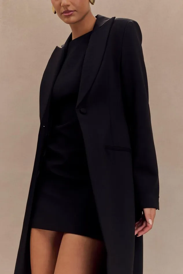 Women Meshki Outerwear Caviar Suiting Coat 8211 Black
