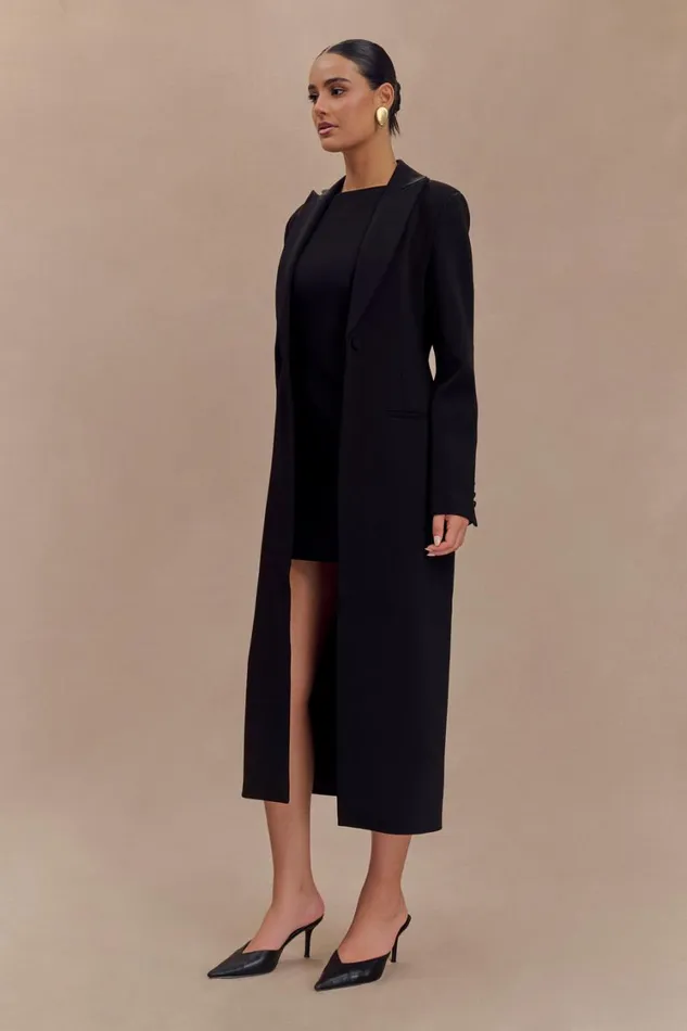 Women Meshki Outerwear Caviar Suiting Coat 8211 Black
