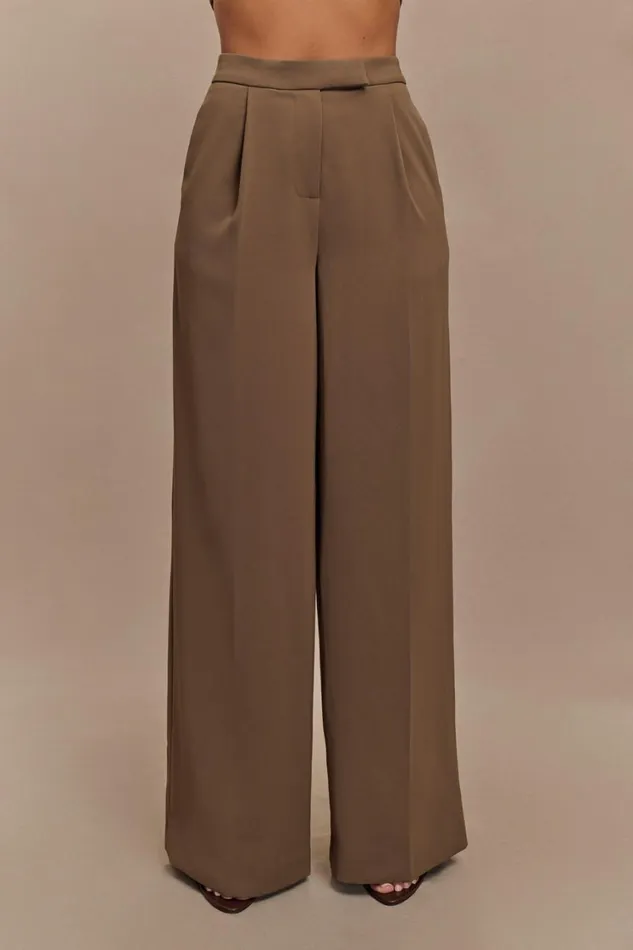 Women Meshki Sets Faith Suiting Wide Leg Pant 8211 Cacao Brown