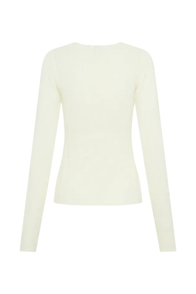 Women Meshki Sets Noah Knit Tie Long Sleeve Top 8211 Ivory