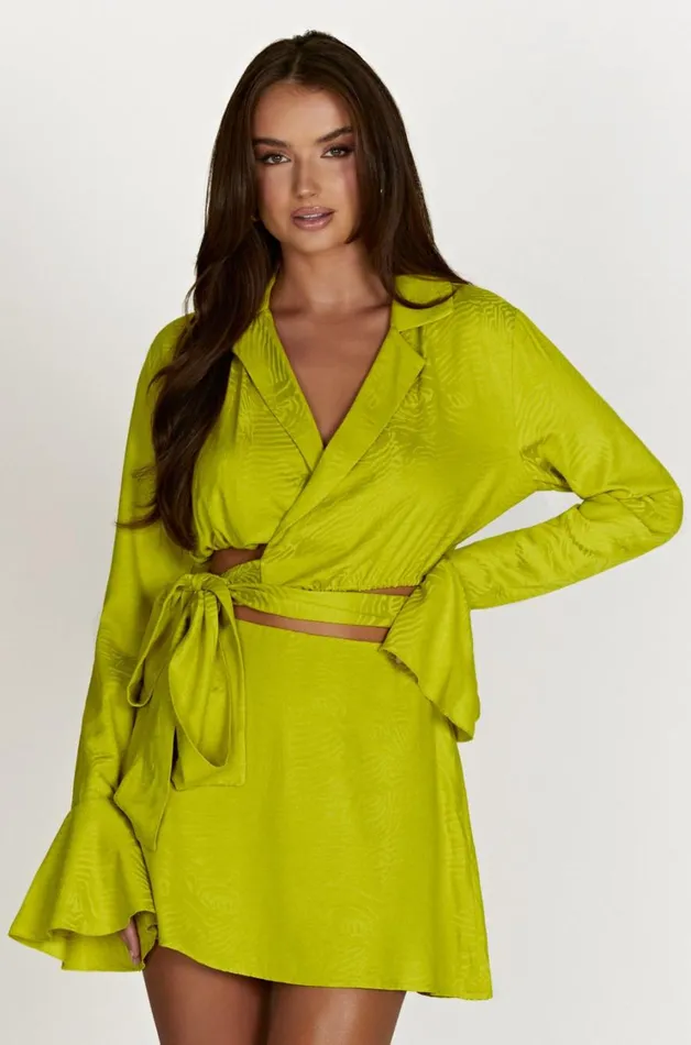 Women Meshki Tops Annalise Wrap Top 8211 Chartreuse Women Meshki Tops Annalise Wrap Top 8211 Chartreuse