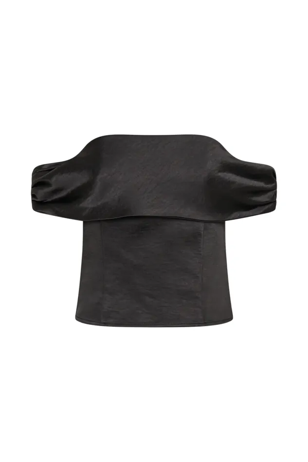 Women Meshki Tops Anysa Satin Strapless Top 8211 Black