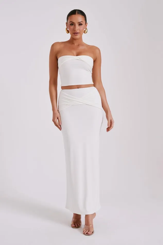 Women Meshki Tops Ceri Slinky Twist Top 8211 White