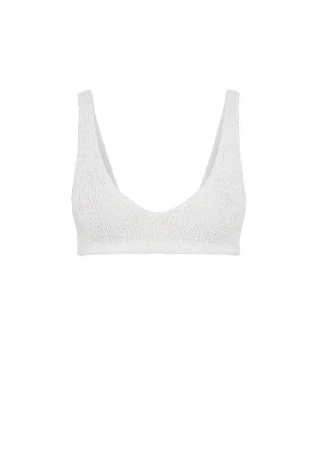Women Meshki Tops Mary Knit Bralette 8211 White Women Meshki Tops Mary Knit Bralette 8211 White