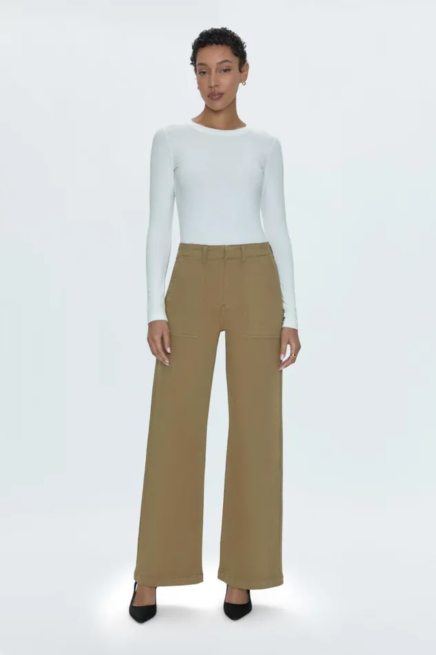 Women Nicole Wide Leg Pant 8211 Khaki Pistola Denim Pants