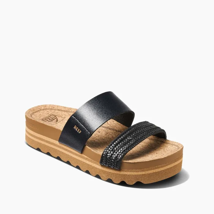 Women Reef Sandals Cushion Vista Hi Black Braid Women Reef Sandals Cushion Vista Hi Black Braid