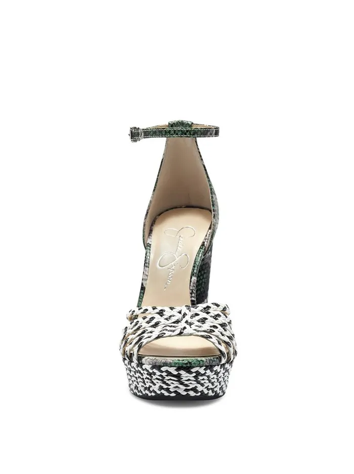 Women Sandals Jessica Simpson Ilita Platform Sandal In Green Snake Green Snake White And Black