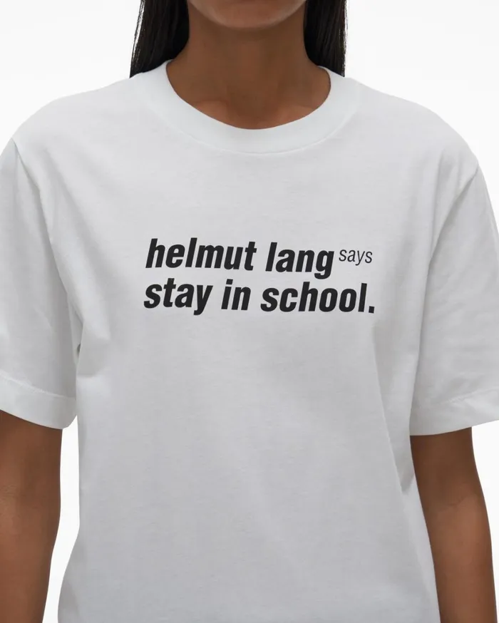 Women School Tee Chalk White Helmut Lang TShirts and Sweatshirts