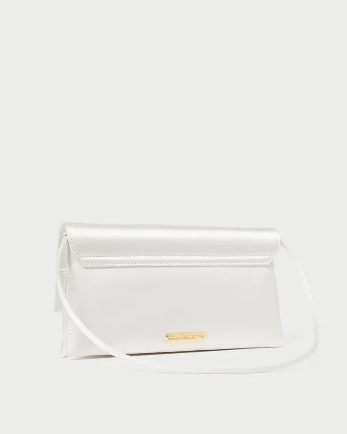 Women Shoulder Bags Loeffler Randall Charlee Cream Satin Shoulder Bag I Shoulder Bags I Handbags