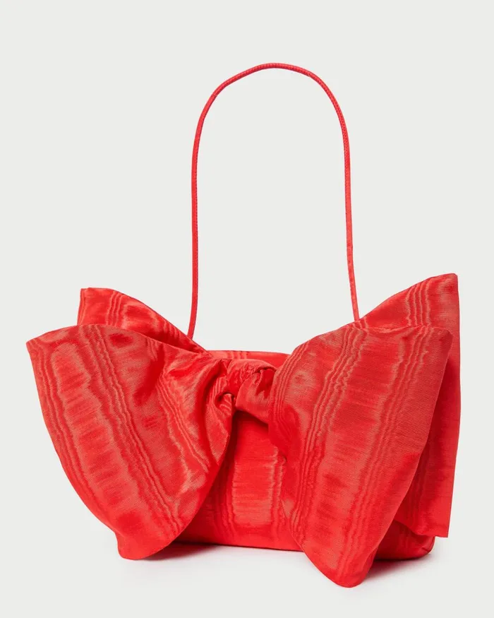 Women Shoulder Bags Loeffler Randall Valerie Red Moir Bow Clutch
