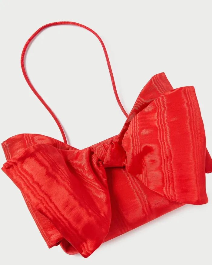 Women Shoulder Bags Loeffler Randall Valerie Red Moir Bow Clutch