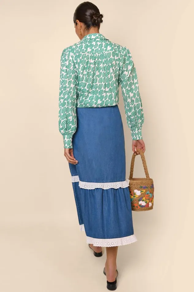 Women Skirts RIXO Elina Indigo Wash Women Skirts RIXO Elina Indigo Wash