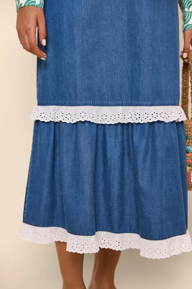 Women Skirts RIXO Elina Indigo Wash Women Skirts RIXO Elina Indigo Wash