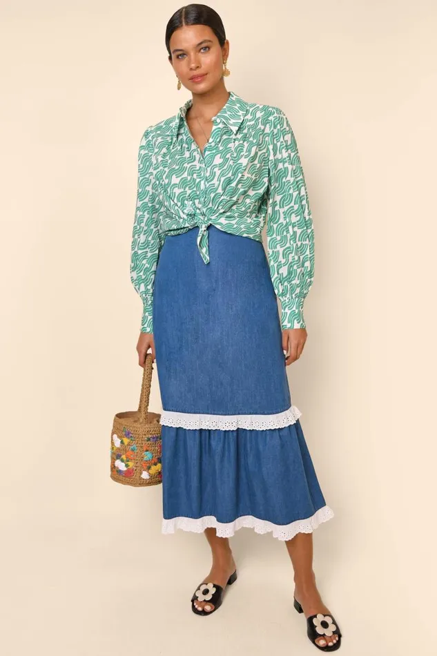 Women Skirts RIXO Elina Indigo Wash Women Skirts RIXO Elina Indigo Wash