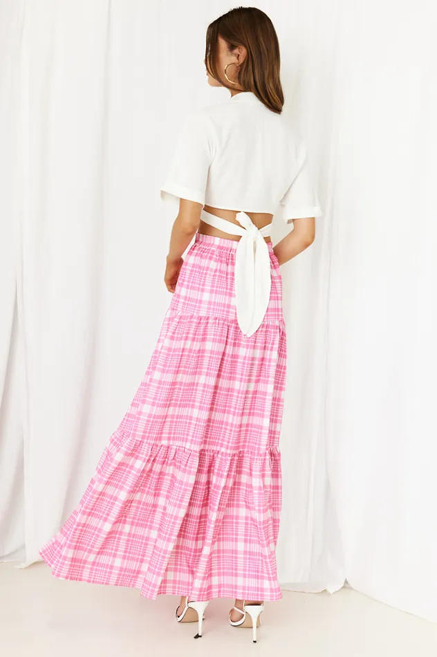 Women Skirts Runaway The Label Valence Maxi Skirt Pink Check Women Skirts Runaway The Label Valence Maxi Skirt Pink Check