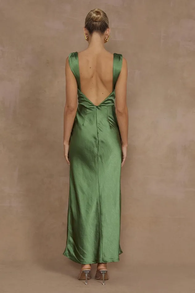 Women Slip Dresses Runaway The Label HAVANNA MIDI DRESS Olive