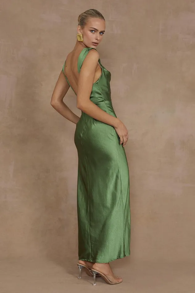 Women Slip Dresses Runaway The Label HAVANNA MIDI DRESS Olive