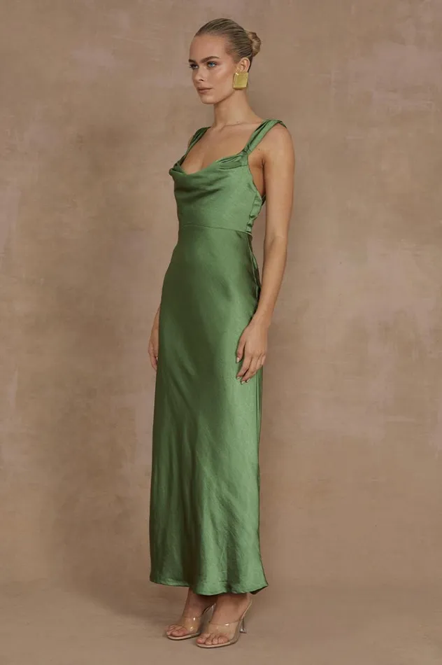 Women Slip Dresses Runaway The Label HAVANNA MIDI DRESS Olive