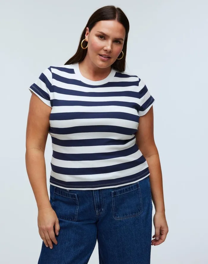 Women Supima Rib Tee Dark Nightfall Madewell Tees