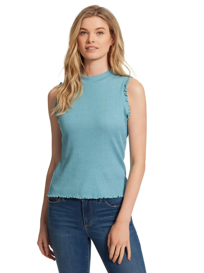 Women Tops Jessica Simpson Valerie Rib Top In Ultramarine Marine Blue Ultramarine
