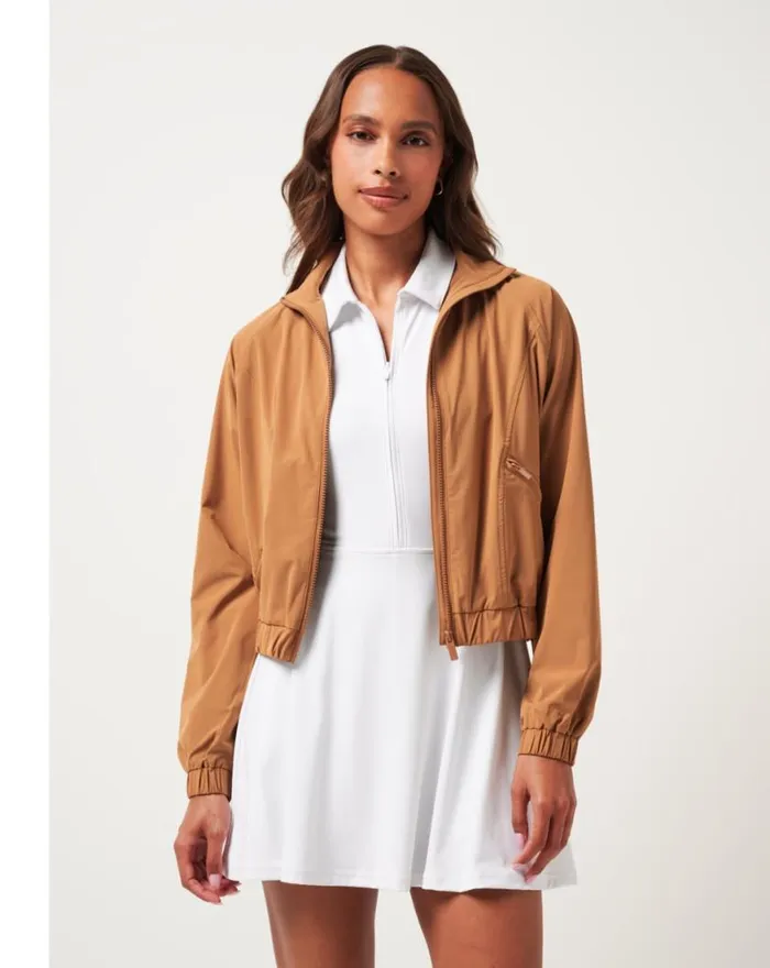 Women TRAVEL DAY TECH WOVEN JACKET Chestnut TravisMathew Breezeblend Collection